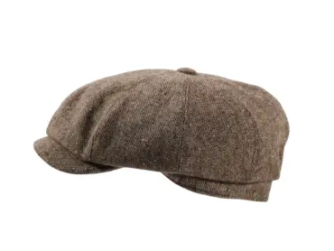 Paperboy Wollmütze Tito in Tweed-Muster, Kakao oder Jeans